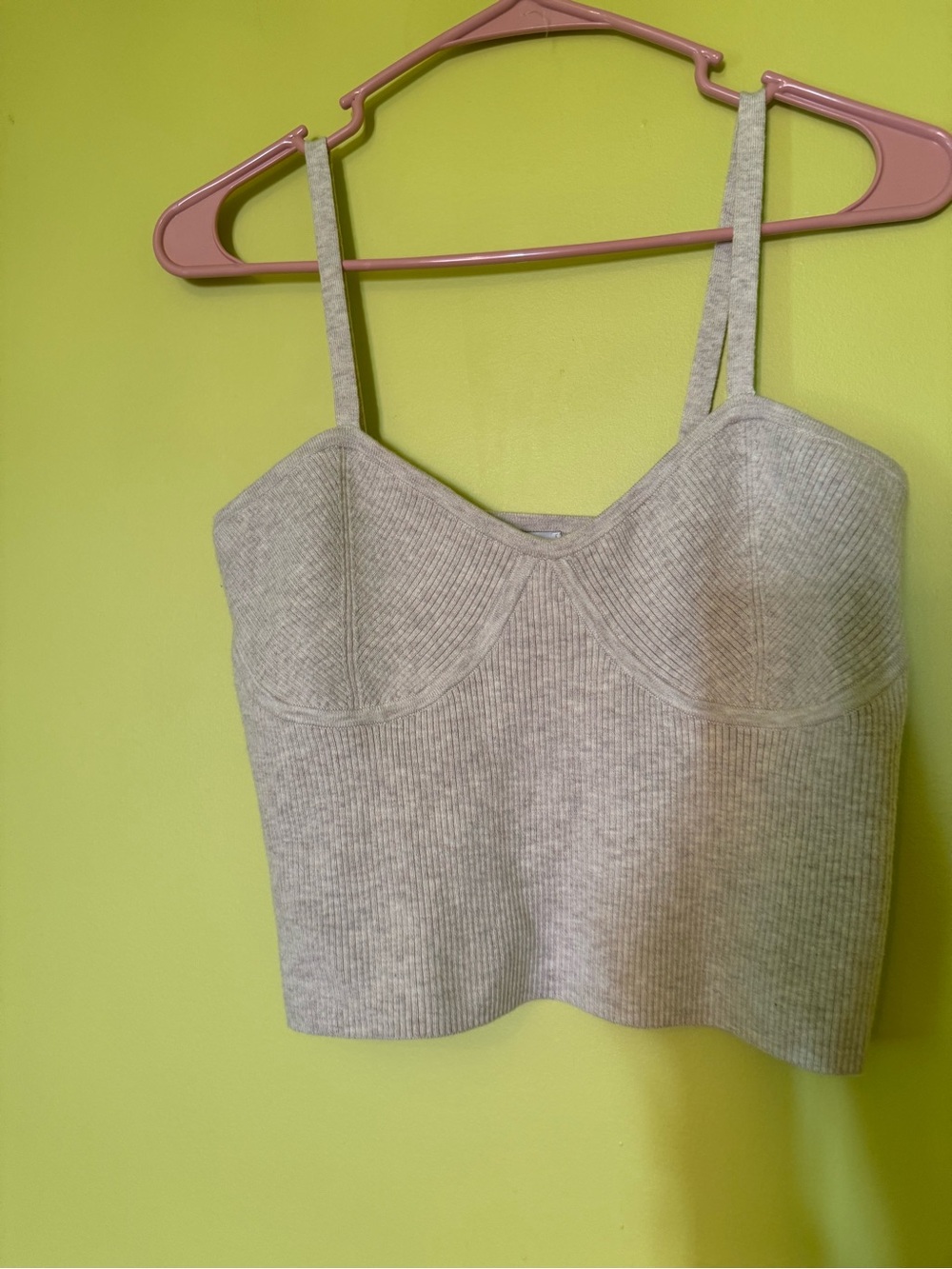Madewell Corset-Detail Crop Sweater Tank sand